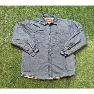 Vintage Y2K Wrangler Denim Fur Lined Button Up Shirt